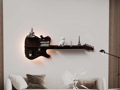 How can wall shelves solve storage problems?