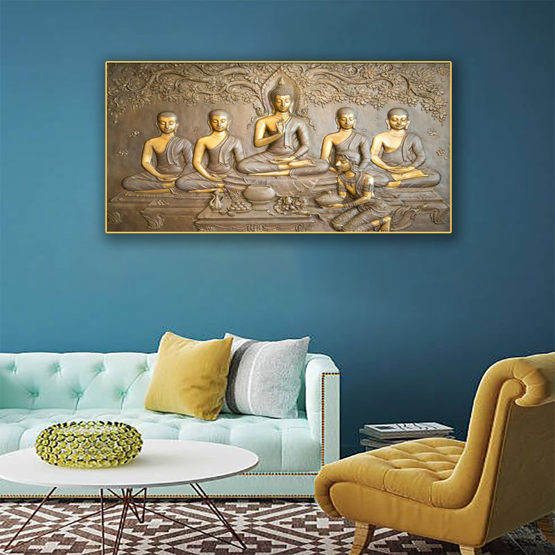 Buddha Canvas Floating Frame  Wall Painting