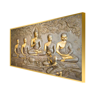 Buddha Canvas Floating Frame  Wall Painting