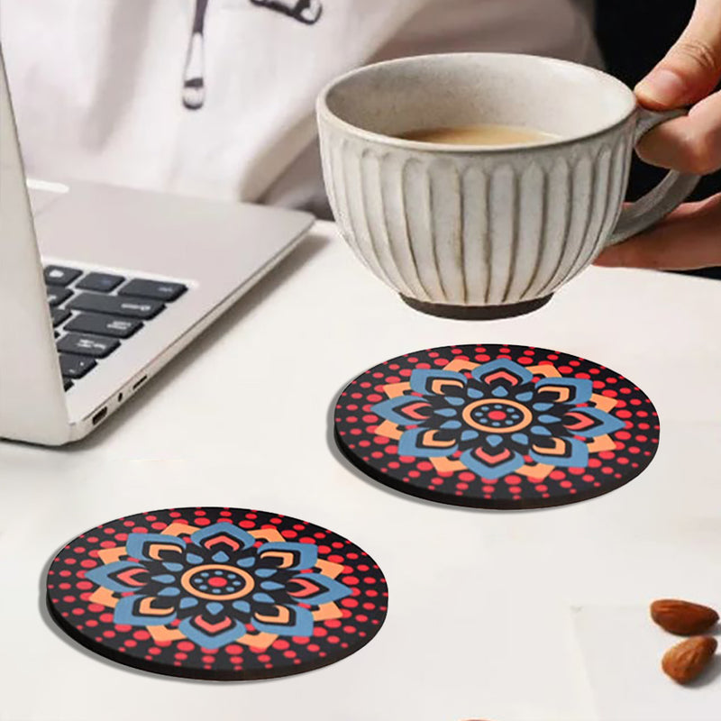 Beautiful Wooden Coasters With Proper Coaster Stand / Set of 6