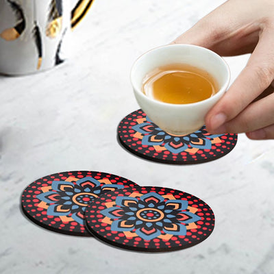 Beautiful Wooden Coasters With Proper Coaster Stand / Set of 6