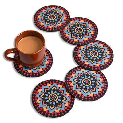 Beautiful Wooden Coasters With Proper Coaster Stand / Set of 6