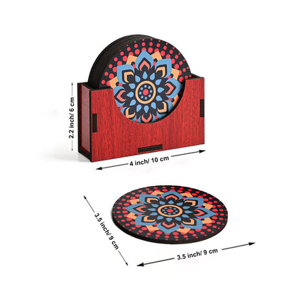 Beautiful Wooden Coasters With Proper Coaster Stand / Set of 6