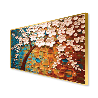 3-D Flower Abstract Canvas Floating Wall Painting