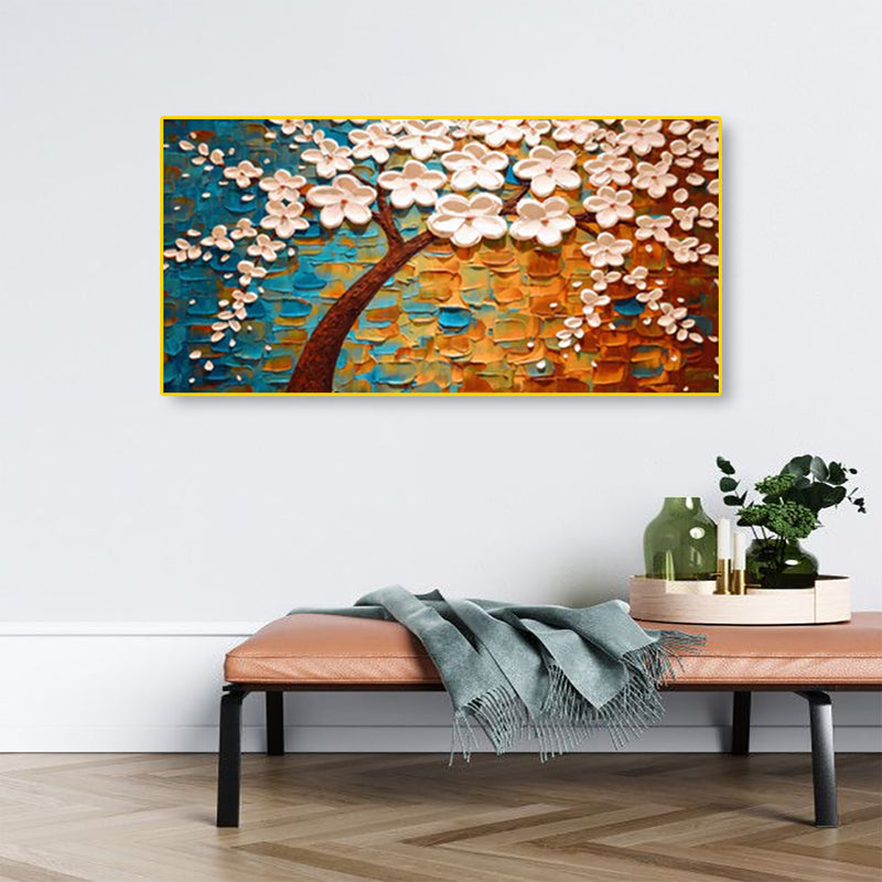 3-D Flower Abstract Canvas Floating Wall Painting