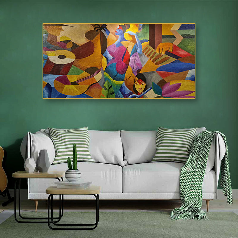 Modern Art Abstract Canvas Floating Frame Wall Painting