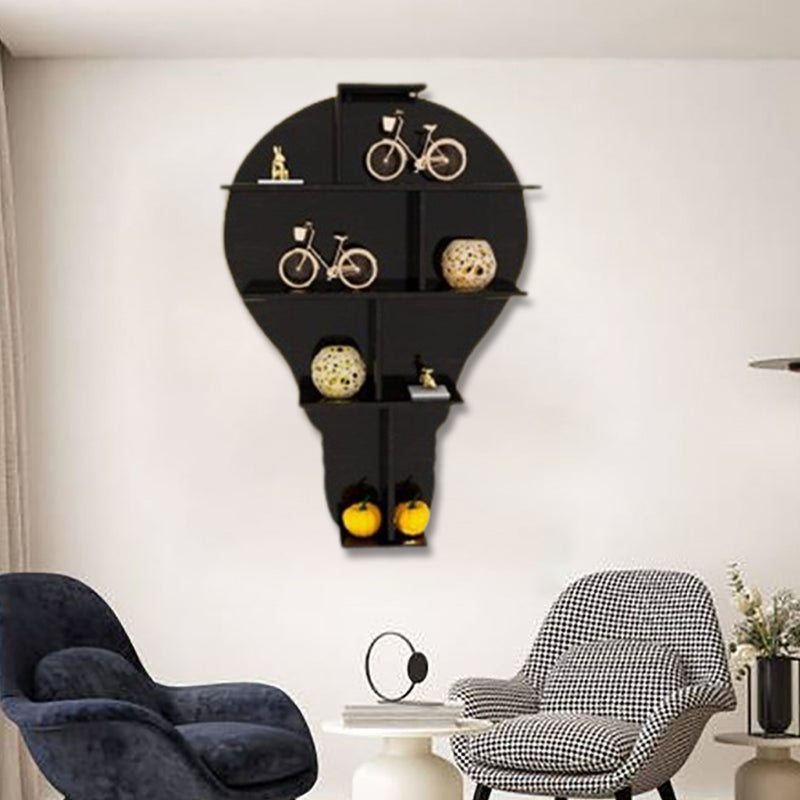 Bulb Shape Walnut Wooden Wall Display Shelf