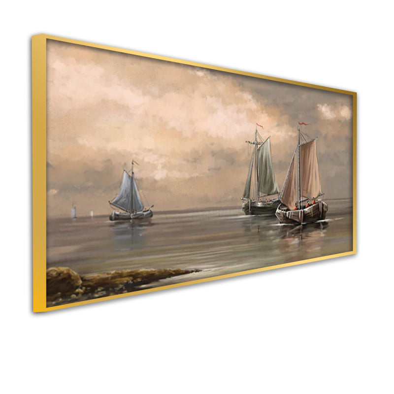 Row Boat Canvas Floating Frame Wall Painting