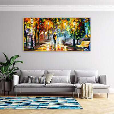 Beautiful Romantic Couple Abstract Canvas Floating Frame Wall Painting