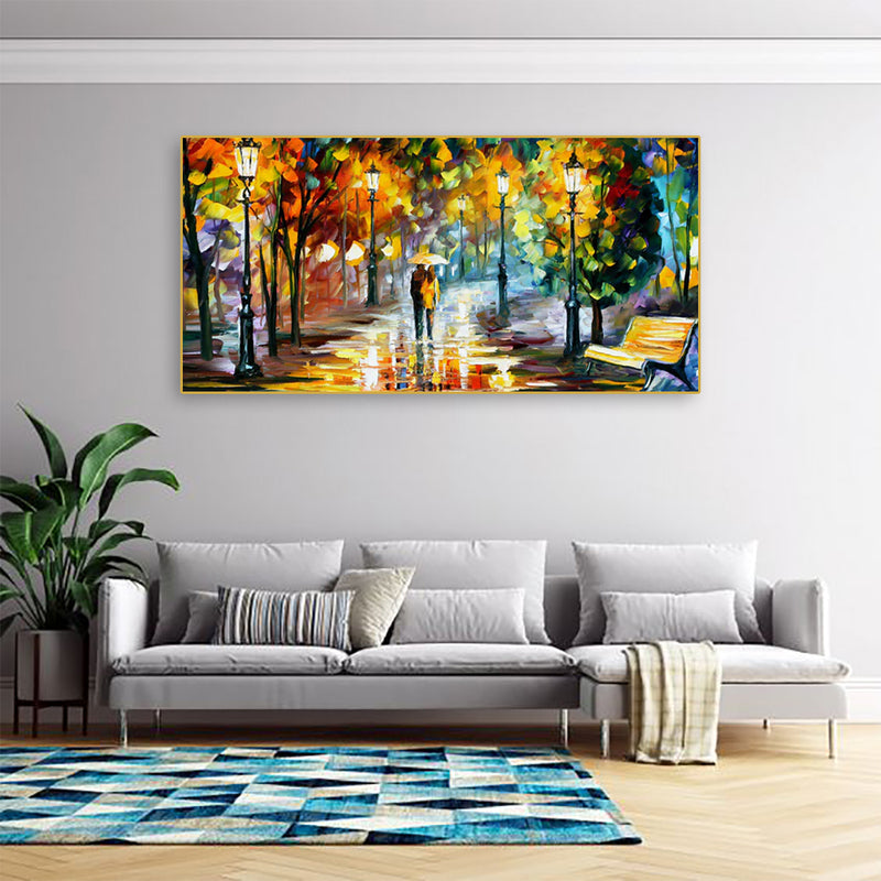 Beautiful Romantic Couple Abstract Canvas Floating Frame Wall Painting