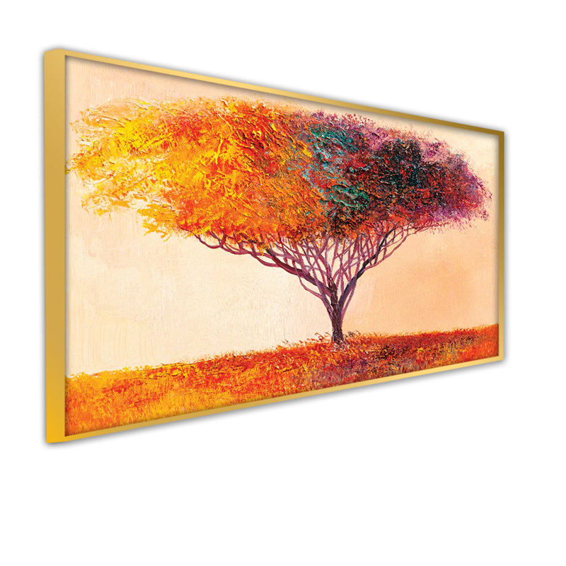 Colorful Tree Canvas Floating Frame Wall Painting