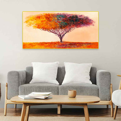 Colorful Tree Canvas Floating Frame Wall Painting