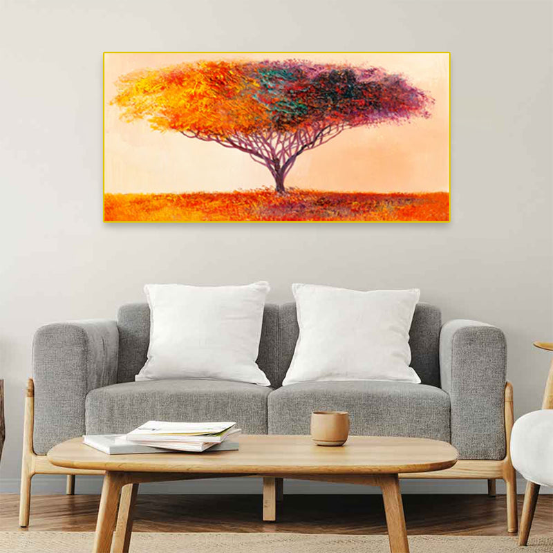 Colorful Tree Canvas Floating Frame Wall Painting