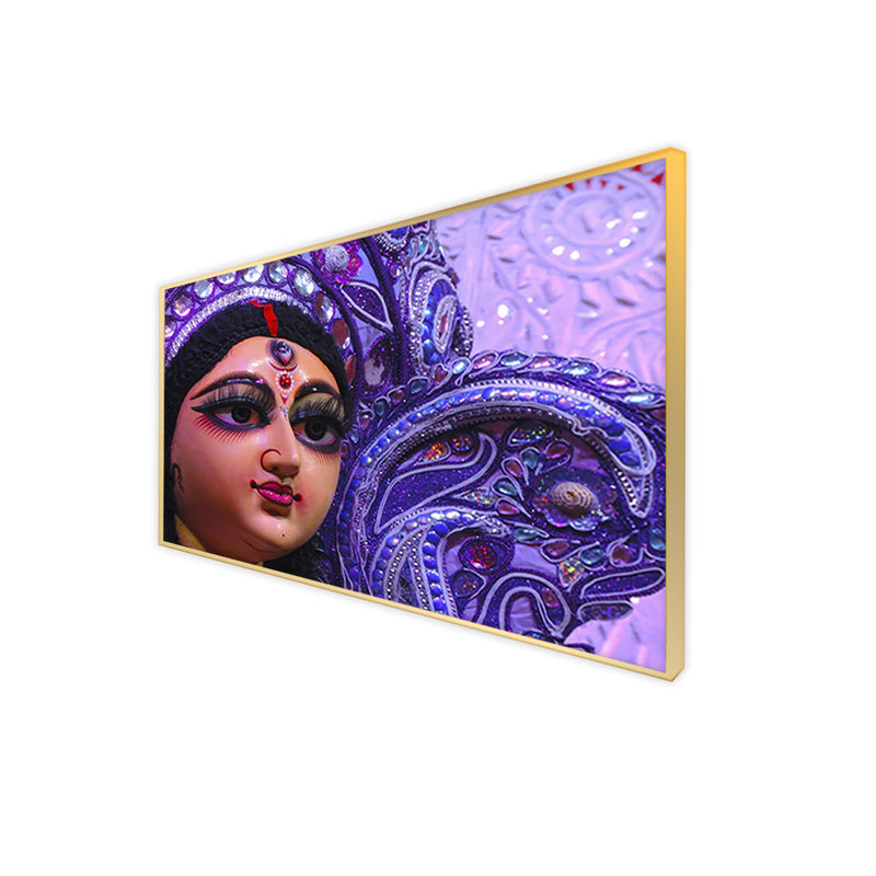 Goddess Durga Canvas Floating Frame Wall Painting