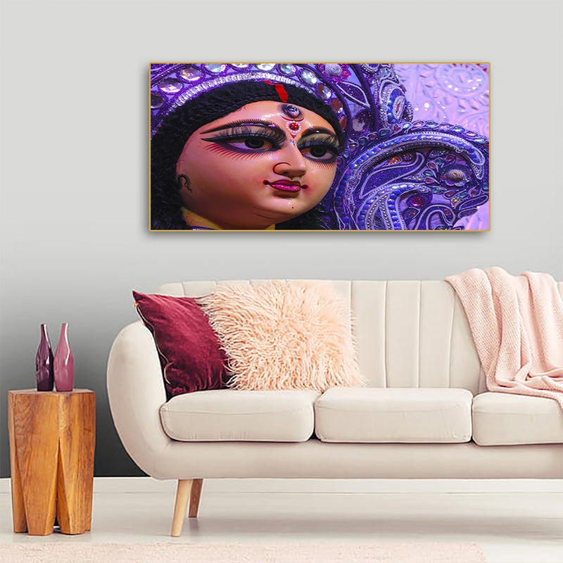 Goddess Durga Canvas Floating Frame Wall Painting