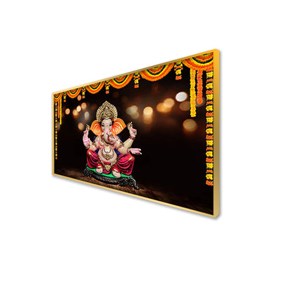 Ganpati Bappa Floating Frame Canvas Wall Painting
