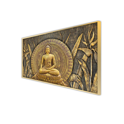 Golden Buddha Canvas Floating Frame Wall Painting