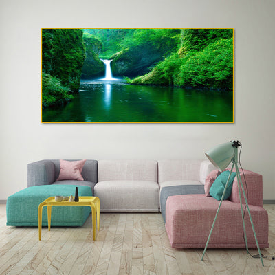 Beautiful Green Scenery Canvas Floating Frame Wall Painting