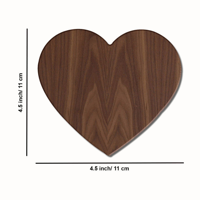 Beautiful Heart Shape Wooden Coasters / Set of 4