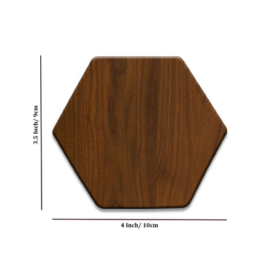 Hexagon Wooden Coaster For Hot /Cold Drink, Decorative Coaster/ Set Of 4