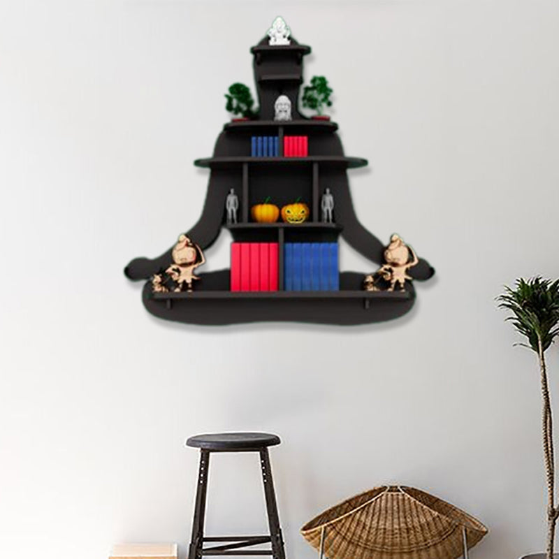 Human Shape Walnut Wooden Wall Display Shelf