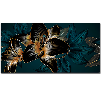 Beautiful Lilies Flowers Canvas Floating Frame Wall Painting