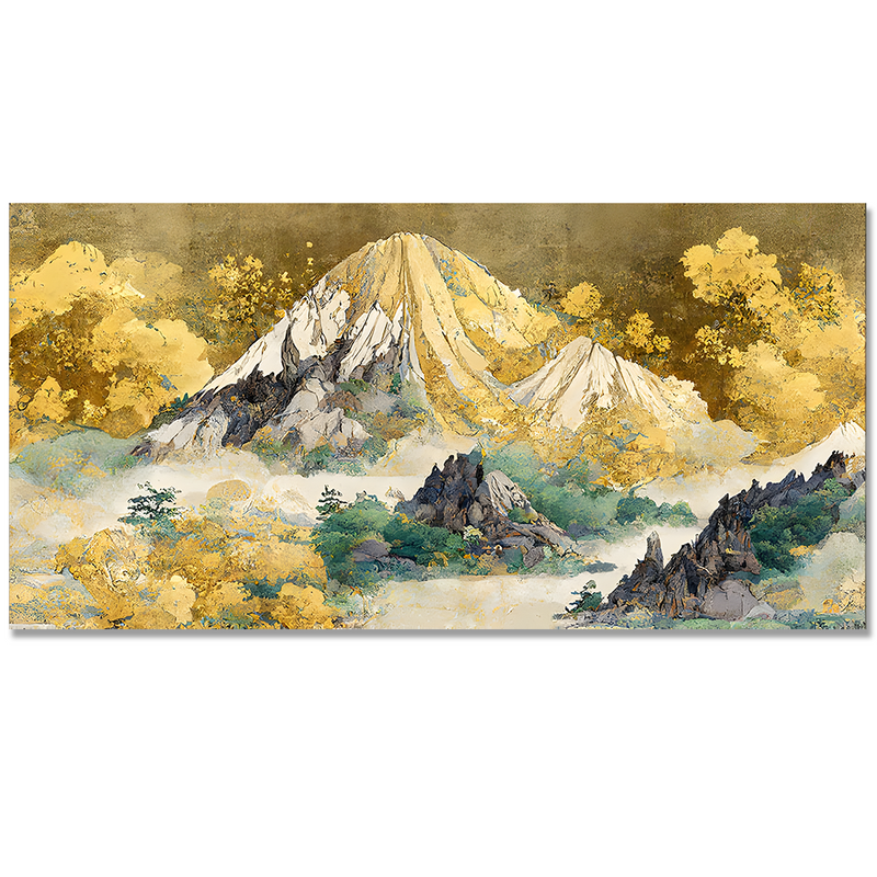 Beautiful Mountain Scenery Premium Canvas Floating Frame Wall Painting