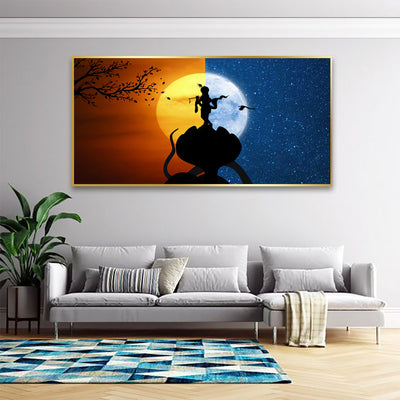 Abstract Krishna Canvas Floating Frame Wall Painting