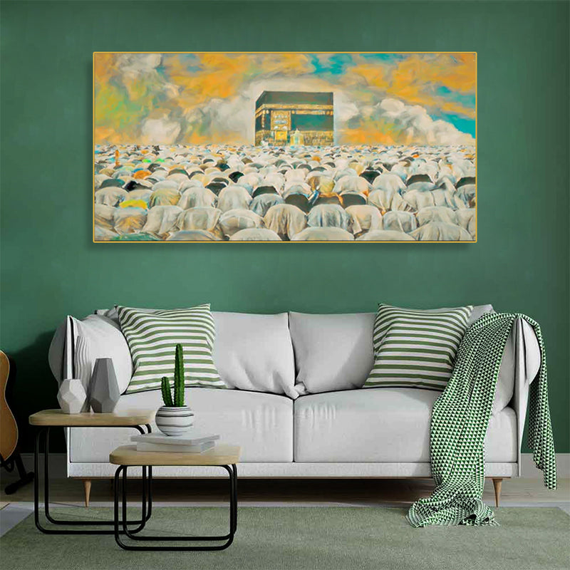 Makkah Namaj Abstract Scenery Floating Frame Canvas Wall Painting