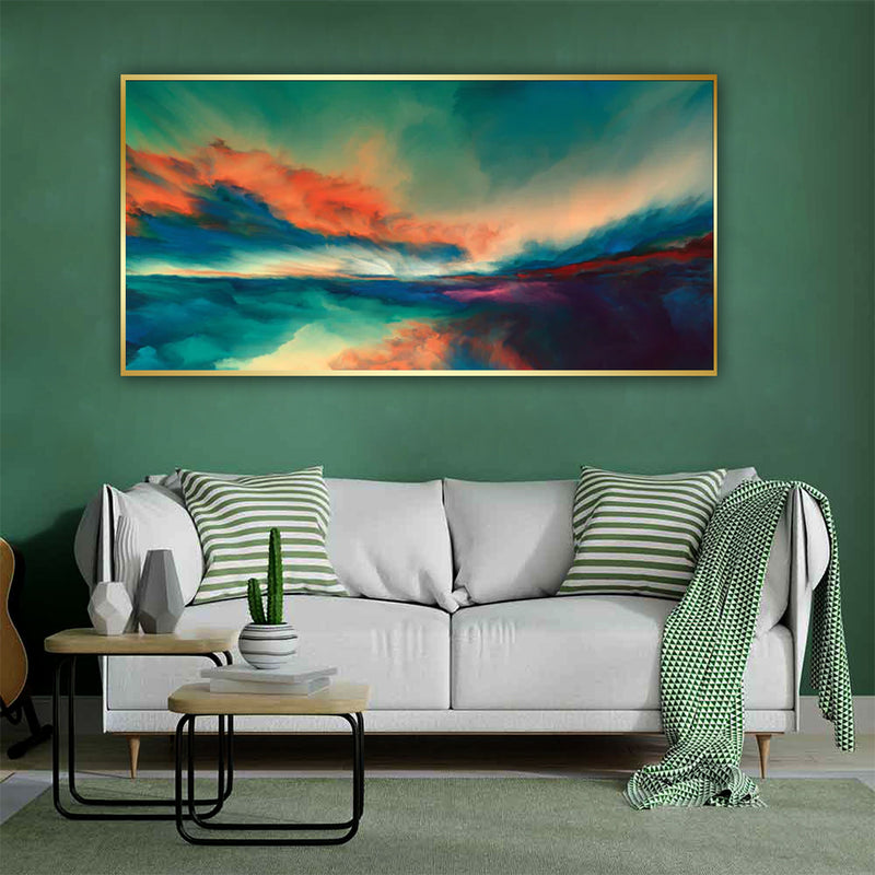 Abstract Multicolor Canvas Floating Frame Wall Painting