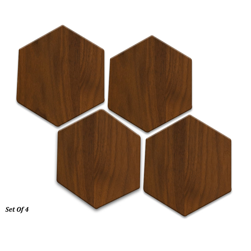 Hexagon Wooden Coaster For Hot /Cold Drink, Decorative Coaster/ Set Of 4