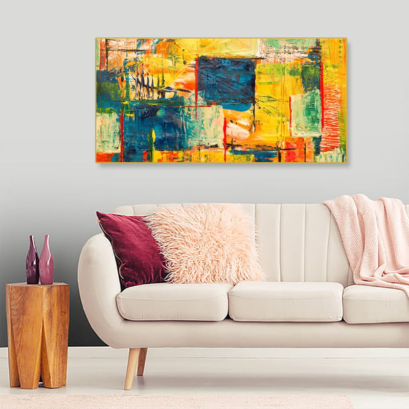 Paint Splatter Abstract Canvas Floating Frame Wall Painting