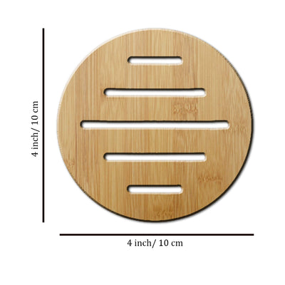 Round Shape Wooden Tea/Coffee Coasters (Set of 6)