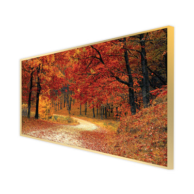 Autumn Trees Scenery Canvas Floating Frame Wall Painting