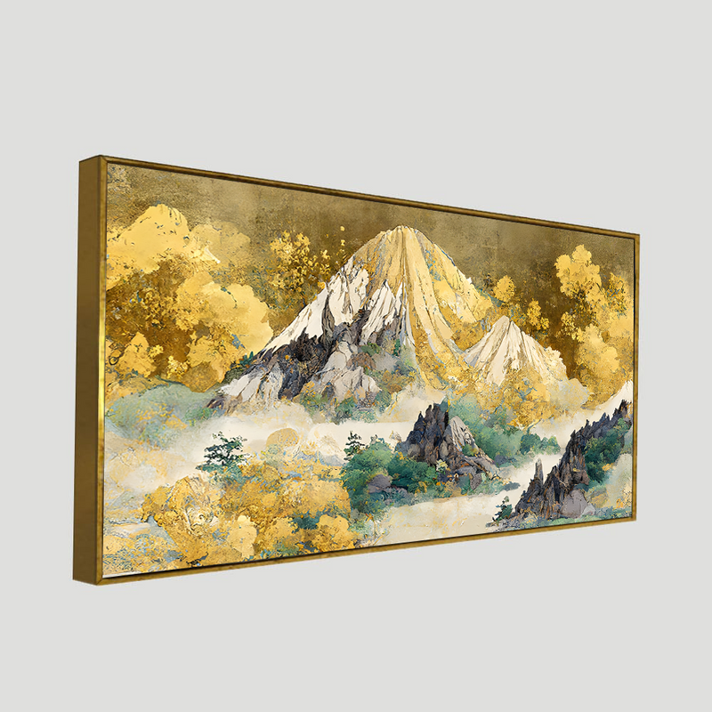 Beautiful Mountain Scenery Premium Canvas Floating Frame Wall Painting