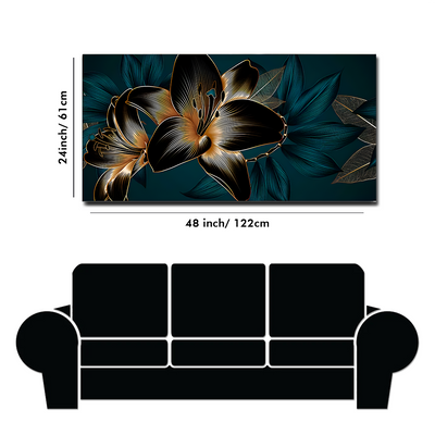 Beautiful Lilies Flowers Canvas Floating Frame Wall Painting