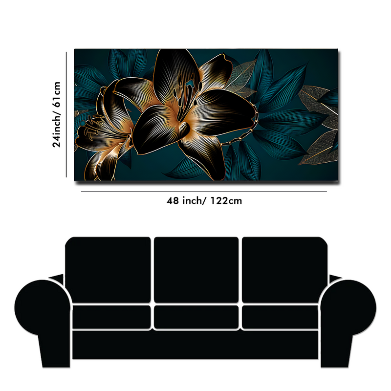 Beautiful Lilies Flowers Canvas Floating Frame Wall Painting