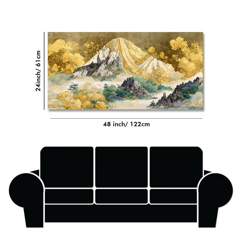 Beautiful Mountain Scenery Premium Canvas Floating Frame Wall Painting