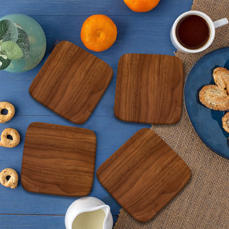 Square Wooden Coasters for Home and Office Decor, Heat Resistant Drink  Coasters for Coffee Table