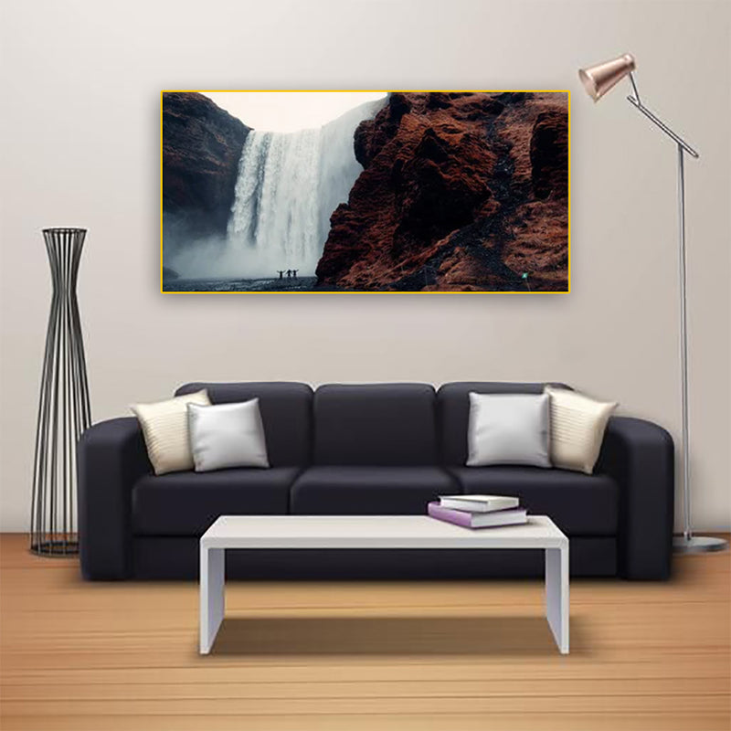 Water Fall View Canvas Floating Frame Wall Painting