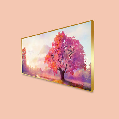 Autumn Tree Modern Art Canvas  Floating Frame Wall Painting