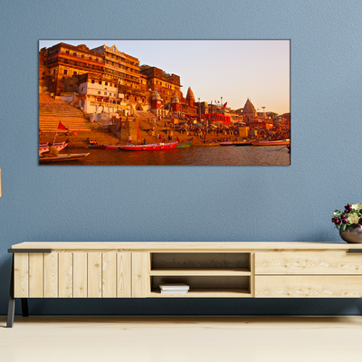 Ganga Ghat Canvas Wall Painting