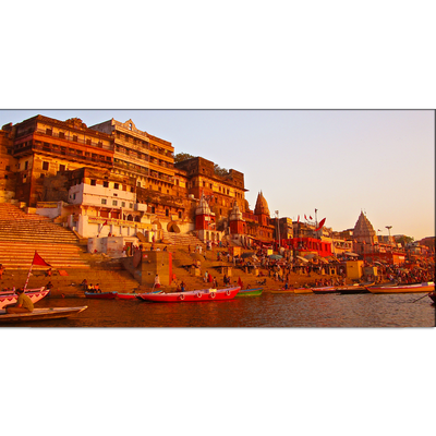 Ganga Ghat Canvas Wall Painting