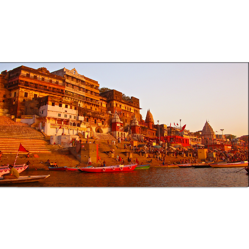Ganga Ghat Canvas Wall Painting