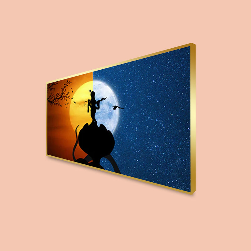 Abstract Krishna Canvas Floating Frame Wall Painting