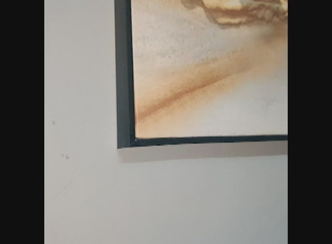 Seven Golden Horses Running Floating Frame Canvas Wall Painting