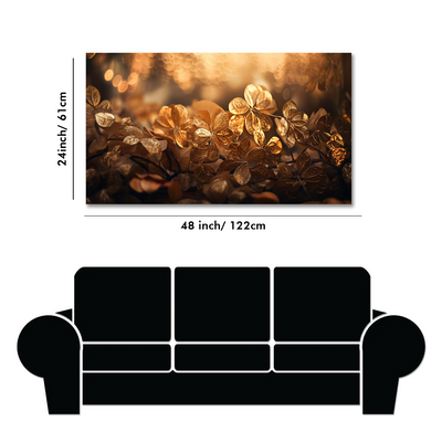 Beautiful Golden Leaves on Land Canvas Floating Frame Wall Painting