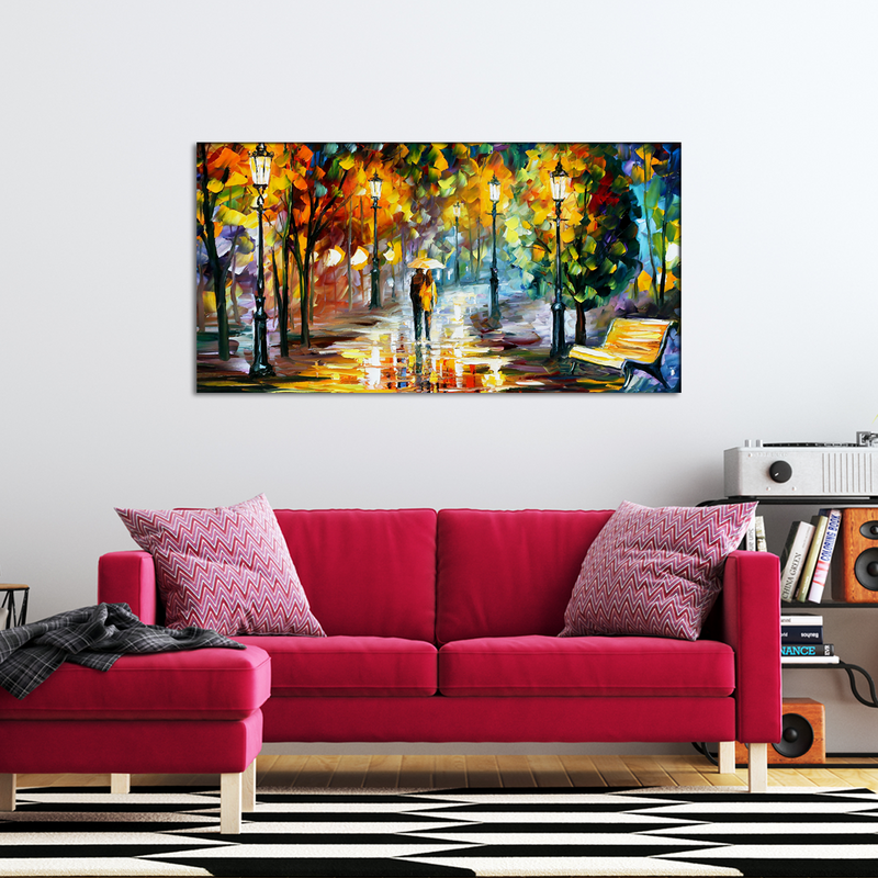 Beautiful Romantic Couple Abstract Canvas Wall Painting