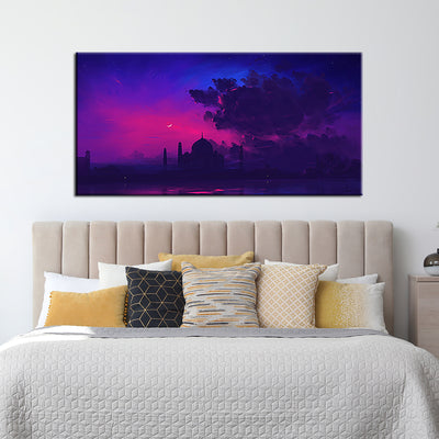 Abstract Painting Of Taj Mahal Canvas  Wall Painting