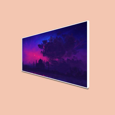 Abstract Painting Of Taj Mahal Canvas Floating Frame Wall Painting